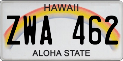HI license plate ZWA462