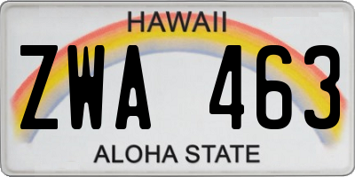 HI license plate ZWA463