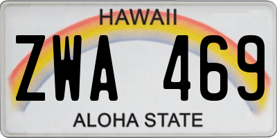 HI license plate ZWA469