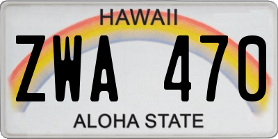 HI license plate ZWA470