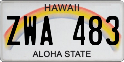 HI license plate ZWA483