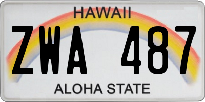 HI license plate ZWA487