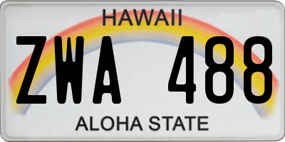 HI license plate ZWA488