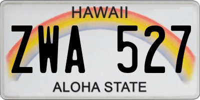 HI license plate ZWA527