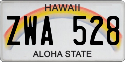 HI license plate ZWA528
