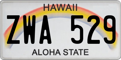 HI license plate ZWA529