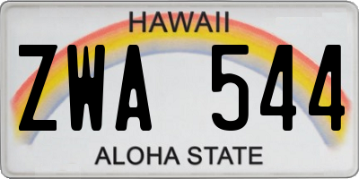 HI license plate ZWA544