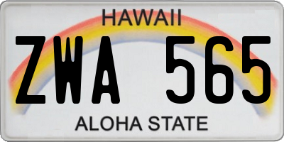 HI license plate ZWA565