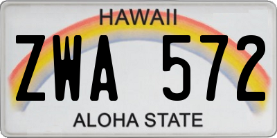HI license plate ZWA572