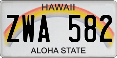 HI license plate ZWA582