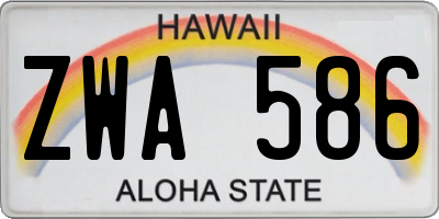 HI license plate ZWA586
