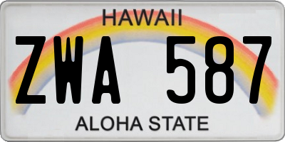 HI license plate ZWA587