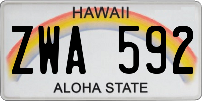 HI license plate ZWA592