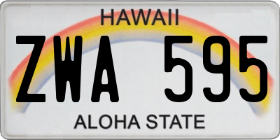 HI license plate ZWA595