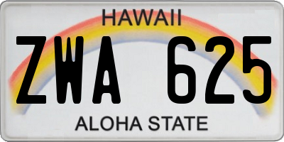 HI license plate ZWA625