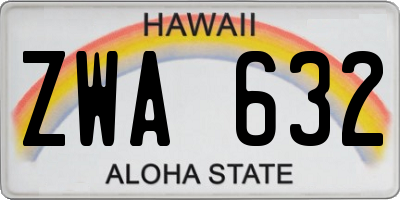 HI license plate ZWA632