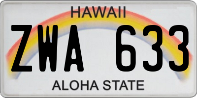 HI license plate ZWA633