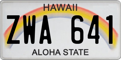 HI license plate ZWA641