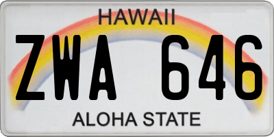 HI license plate ZWA646