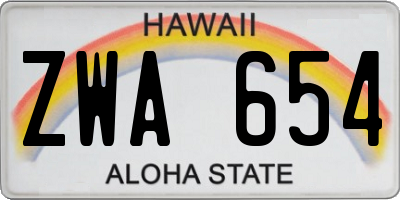 HI license plate ZWA654