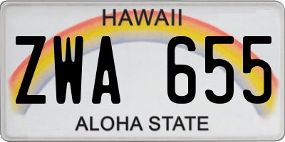 HI license plate ZWA655
