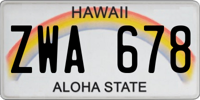 HI license plate ZWA678