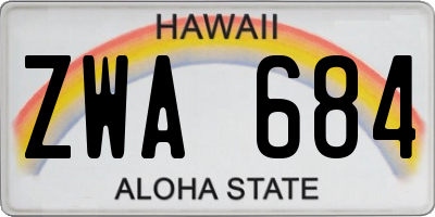 HI license plate ZWA684