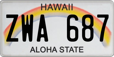 HI license plate ZWA687