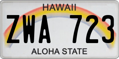 HI license plate ZWA723