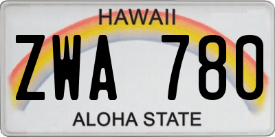 HI license plate ZWA780