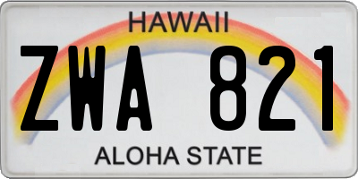 HI license plate ZWA821