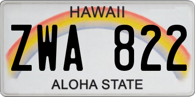 HI license plate ZWA822