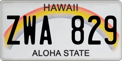 HI license plate ZWA829