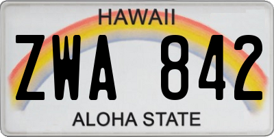 HI license plate ZWA842