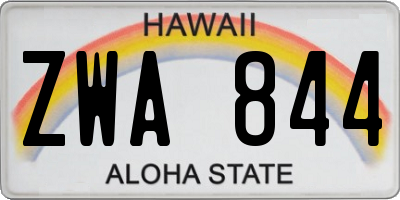 HI license plate ZWA844