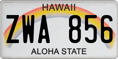 HI license plate ZWA856