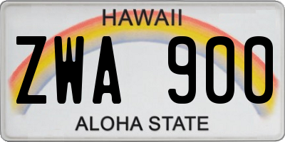 HI license plate ZWA900