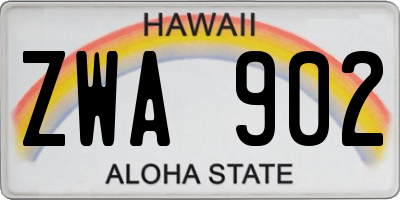 HI license plate ZWA902