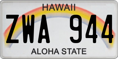 HI license plate ZWA944