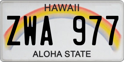 HI license plate ZWA977