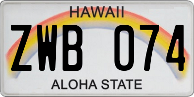 HI license plate ZWB074