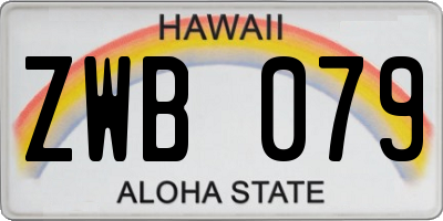 HI license plate ZWB079