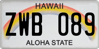 HI license plate ZWB089