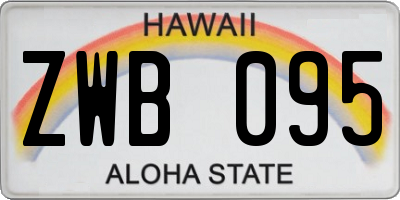 HI license plate ZWB095