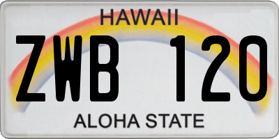HI license plate ZWB120