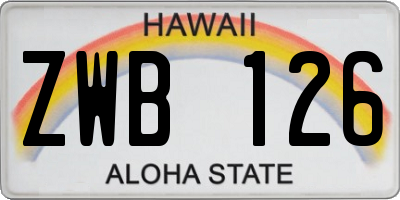 HI license plate ZWB126