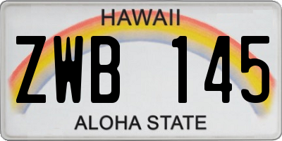 HI license plate ZWB145
