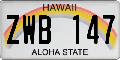 HI license plate ZWB147