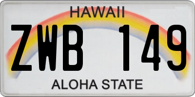 HI license plate ZWB149