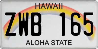 HI license plate ZWB165